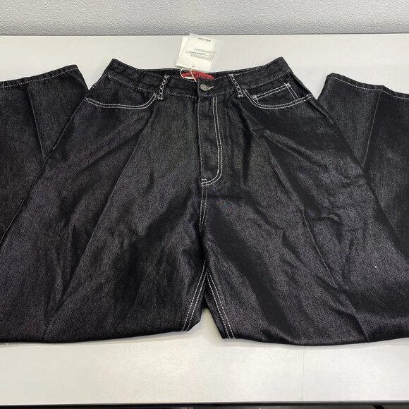 Jaded London Men's Sapphire XL Colossus Wide Leg Jeans – Size 30 – Black/Pink - Picture 1 of 11